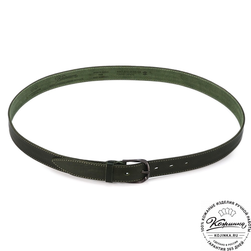 Кожаный ремень "Оникс" (зелёный)